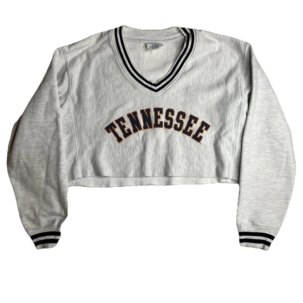 Champion Reverse Weave Vintage University Tennessee Sweatshirt Crop Top‎ S